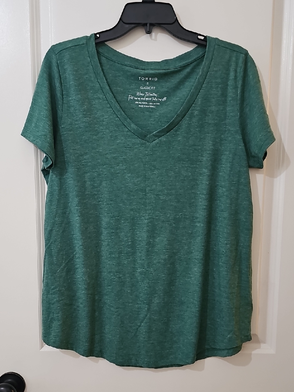 Torrid Heathered Forest Green V-Neck Tee